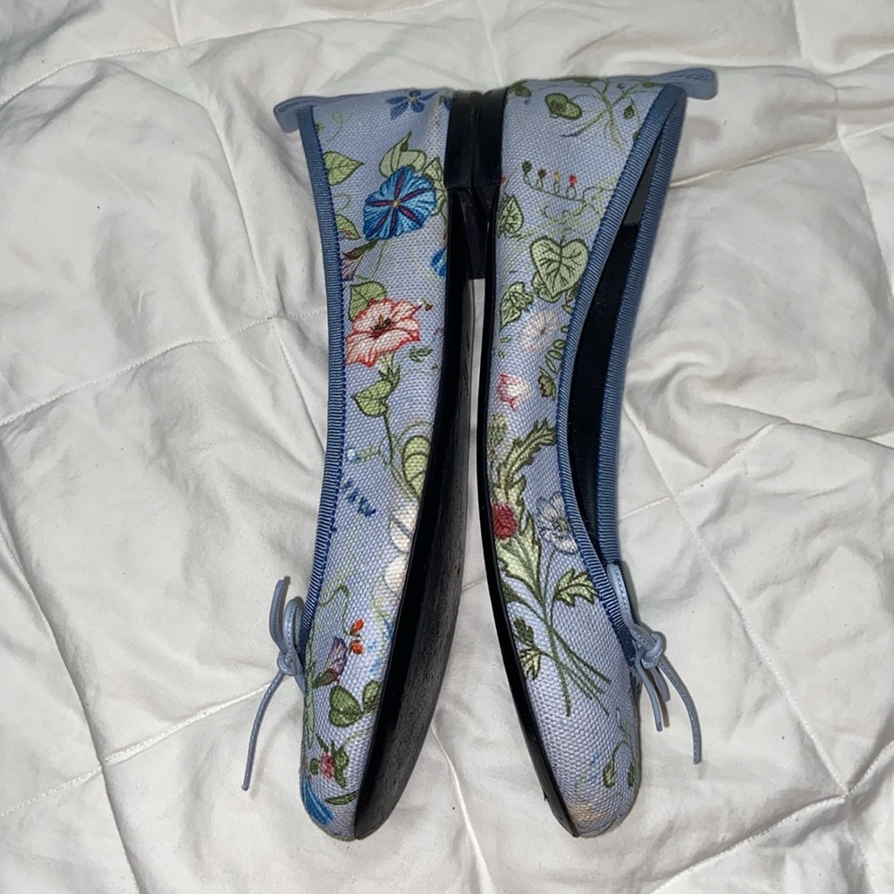 EUC Gucci womens shoes Ali flats floral print bow - Picture 9 of 15